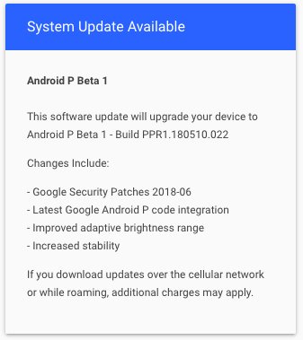 Essential Android P beta Update