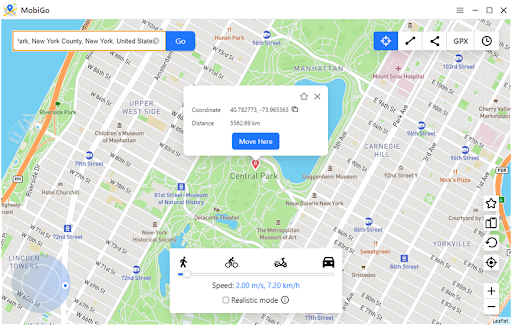 MobiGo will spoof your Android to the selected location